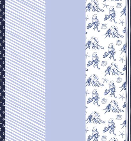 Baliaci papier - Wrapping paper Ahoy, modrá/biela (5 ks) - BP4001