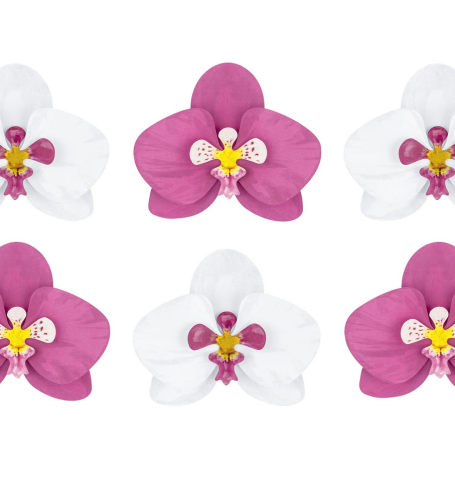 PartyDeco - Paper decorations Aloha - Orchids (6 ks) - DS008