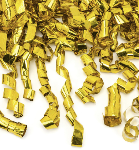 Párty konfety - vystreľovacie, pásiky, farba zlatá (1 ks) - KF4004
