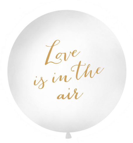 Párty balónik - Giant Balloon 1 m, Love is in the air, white - BL03-0001