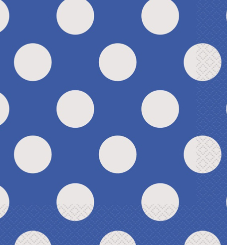 Papierový obrúsok modrý s bodkami (16 ks) - UB5100