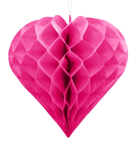 Závesná dekorácia - Honeycom Heart, dark pink, Ø 20 cm (1 ks) - ZV4008
