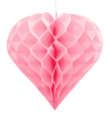 Závesná dekorácia  - Honeycomb Heart, light pink, Ø 30 cm (1 ks) - ZV4013