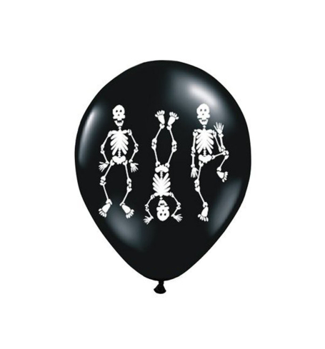 Párty balóniky Ø 30 cm, Skeletons, Pastel Black (6 ks) - BL04-0002