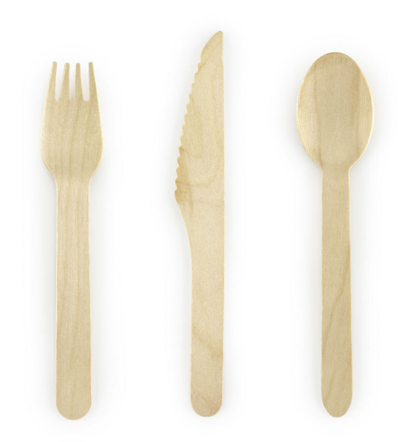 Drevené príbory - Wooden cutlery, mix (18 ks) - PB001