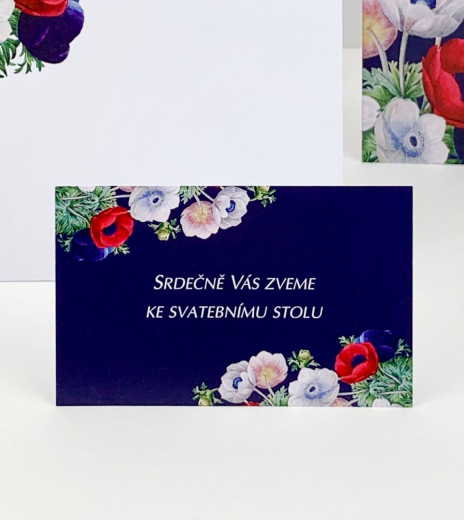 Svadobná pozvánka s kvetmi sasaniek - P4015